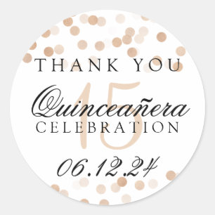 Adesivo Obrigado Quinceanera Copper Foil Lights