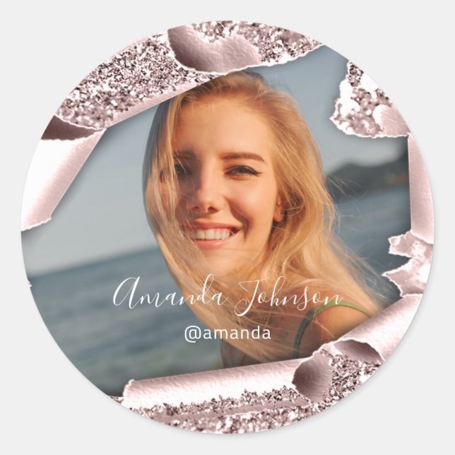 Adesivo Obrigado QUINCEAÑERA Sweet 16º Rosa Foto (Frente)