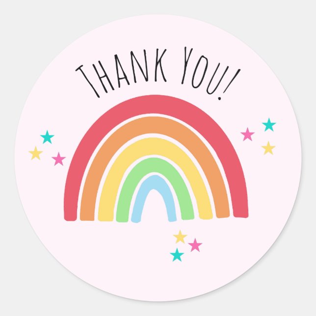 Adesivo Obrigado Rainbow Sticker (Frente)