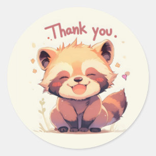 Adesivo Obrigado Red Panda Anime
