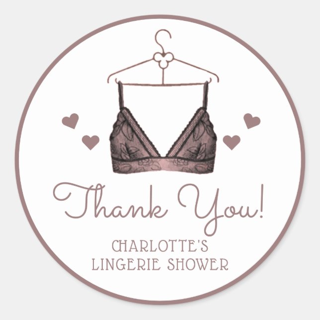 Adesivo Obrigado Renda Watercolor Lingerie Chá de Noiva (Frente)