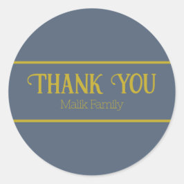 Adesivo Obrigado Retro Blue Solid Color Personalize