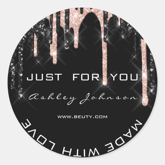 Adesivo Obrigado Rosa Black Made With Love Name makeup (Frente)