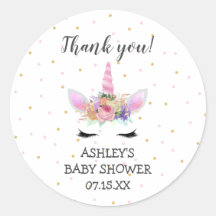 Obrigado rosa do chá de fraldas do rosto do Unicor