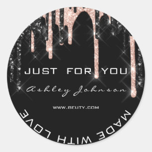 Adesivo Obrigado, Rosa Preto Feito Com A Maquiagem Do Nome