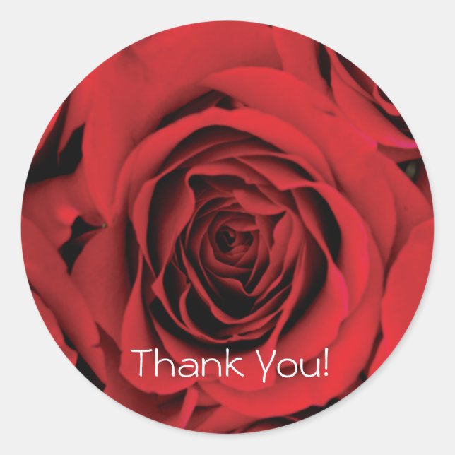 Adesivo Obrigado Rosa vermelha Sticker (Frente)