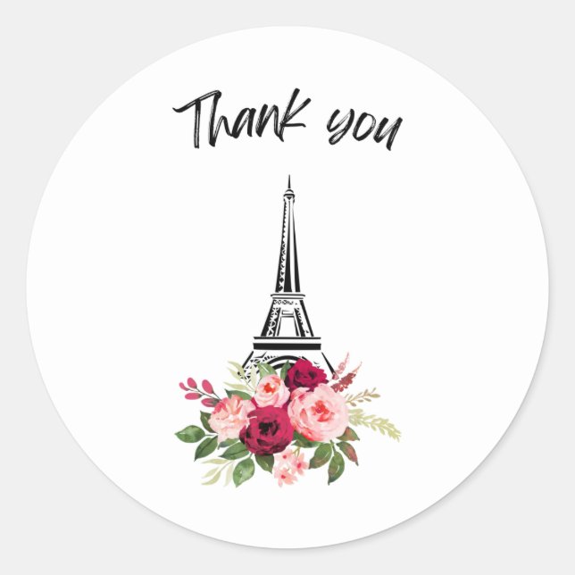 Adesivo Obrigado rosas de Paris (Frente)