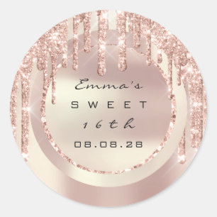 Adesivo Obrigado Rose Drips Sweet 16º Brilho 15º