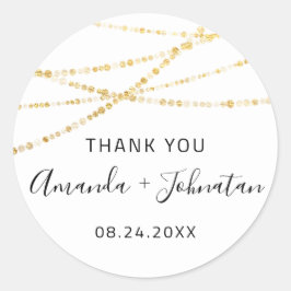 Adesivo Obrigado Rose Nome Data Luzes Douradas Simplesment