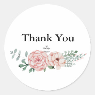 Adesivo Obrigado Round Sticker - Floral Wreath Design