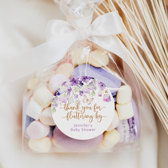 Adesivo Obrigado roxo para você por (Criador carregado)