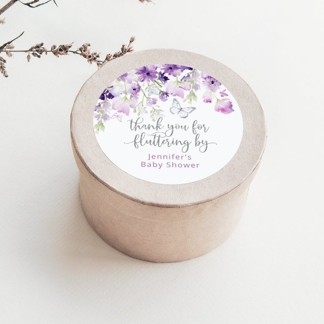 Adesivo Obrigado roxo para você por uma ronda clássica (Criador carregado)