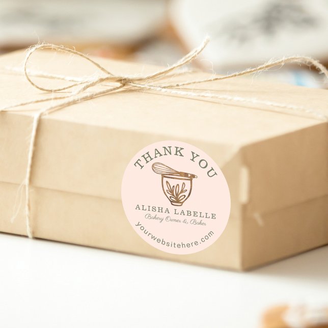 Adesivo Obrigado Rustic Woodgrain Bakery Mister Clas (Criador carregado)