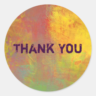 Adesivo Obrigado rústico verde amarelo alaranjado do