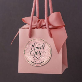 Adesivo Obrigado Script blush rosa gold glitter ombre