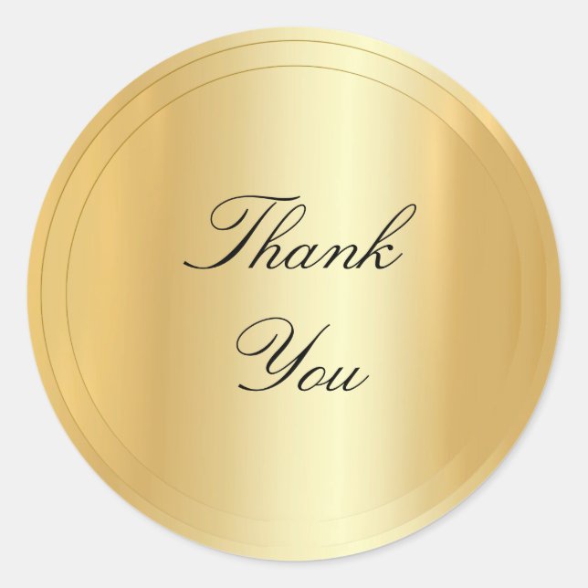 Adesivo Obrigado Script De Texto Dourado Parecem Modernos  (Frente)