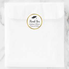 Adesivo Obrigado Script Graduação Preto Branco Dourado