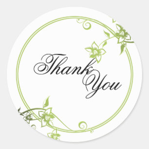 Adesivo Obrigado selar - o casamento floral verde & branco