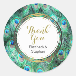 Adesivo Obrigado selvagem exótico da aguarela das penas d