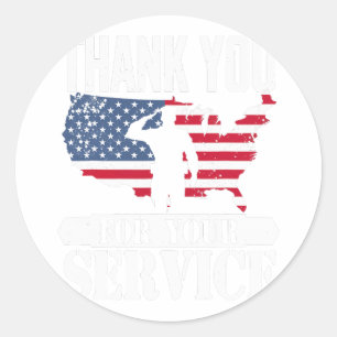 Adesivo Obrigado Serviço Veterano Salute Patriot Militar