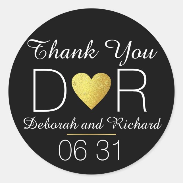 Adesivo obrigado seu coração de ouro falso. (Frente)