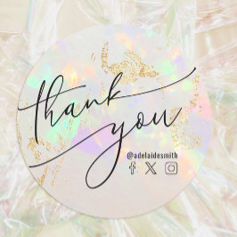 Adesivo obrigado, seu falso holográfico