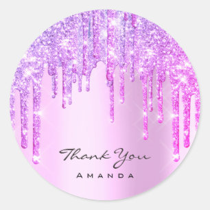 Adesivo Obrigado ShoppingSweet16th Bridal Pink Glitter Dri