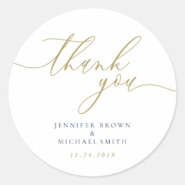 Adesivo Obrigado Simple Navy Gold