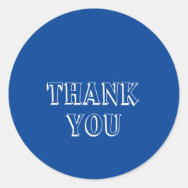 Adesivo Obrigado Simples Tipografia Marinho Azul