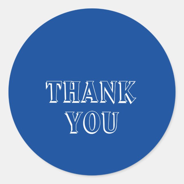 Adesivo Obrigado Simples Tipografia Marinho Azul (Frente)