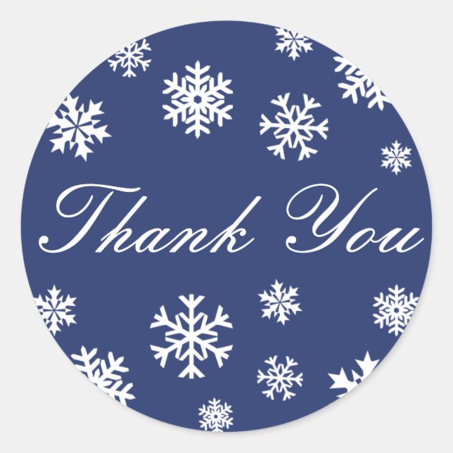 Adesivo Obrigado Snowflakes Envelope Sticker Seal (Frente)