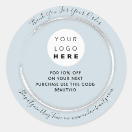 Adesivo Obrigado Solicite Logotipo Desconto Código Enfumaç