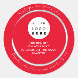Adesivo Obrigado Solicite Nome de Logotipo Personalizado D