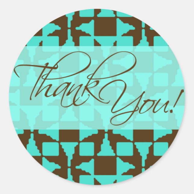 Adesivo Obrigado Sticker (Birini: aqua/castanho) (Frente)