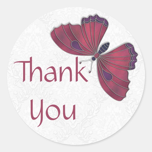 Adesivo Obrigado Sticker Butterfly Brocade red (Frente)
