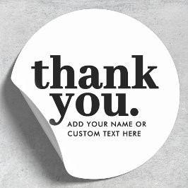 Adesivo Obrigado Sticker | Retro Preto e Branco