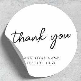 Adesivo Obrigado Sticker | Tipografia Minimalista Branco