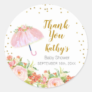 Adesivo Obrigado, Stickers. Chás de abril trazem flores