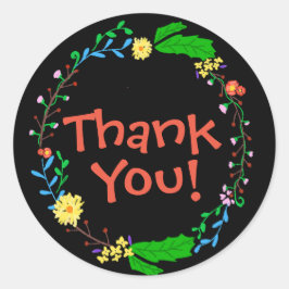Adesivo Obrigado Stickers - Funky Floral