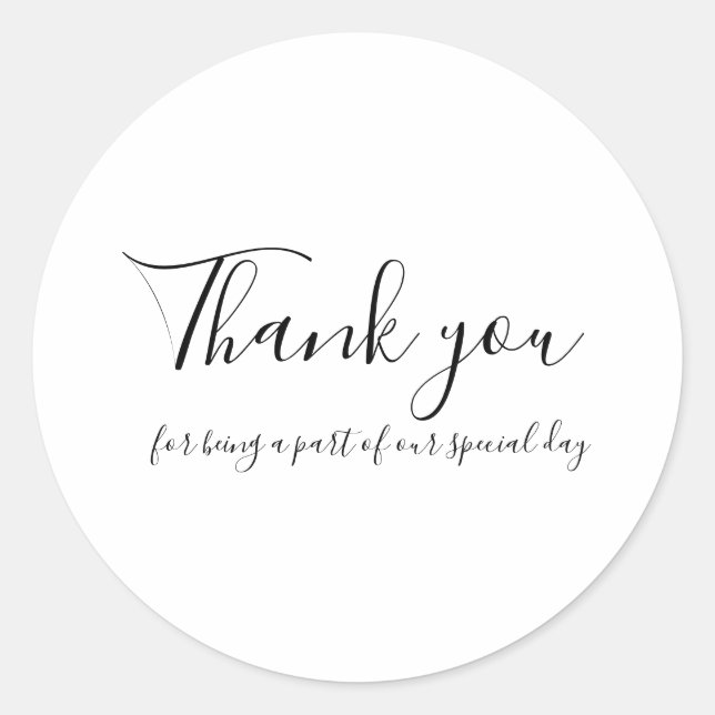 Adesivo Obrigado Stickers por Favores de Casamento (Frente)