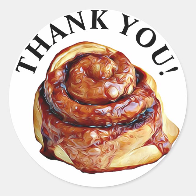 Adesivo Obrigado Sticky Bun Cinnamon Roll Stickers (Frente)