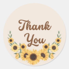 Adesivo Obrigado Sunflower Wreath Circle