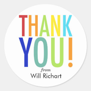 Adesivo Obrigado Tag customizáveis do presente das