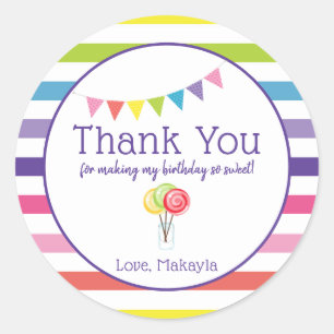 Adesivo Obrigado Tag feito sob encomenda do favor de festa