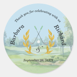 Adesivo *Obrigado Tema de Casamento de Golfe Personalizado