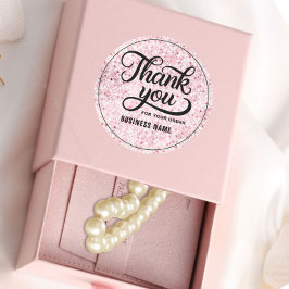 Adesivo Obrigado tipografia blush rosa dourado brilho ombr