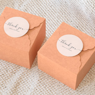 Adesivo Obrigado tipografia elegante chic blush rosa