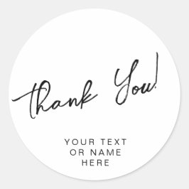 Adesivo Obrigado tipografia minimalista preto e branco