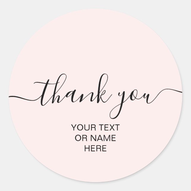 Adesivo Obrigado tipografia - minúsculo logotipo rosa cor- (Frente)