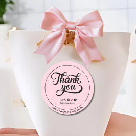 Adesivo Obrigado tipografia pincel fonte pastel cor-de-ros